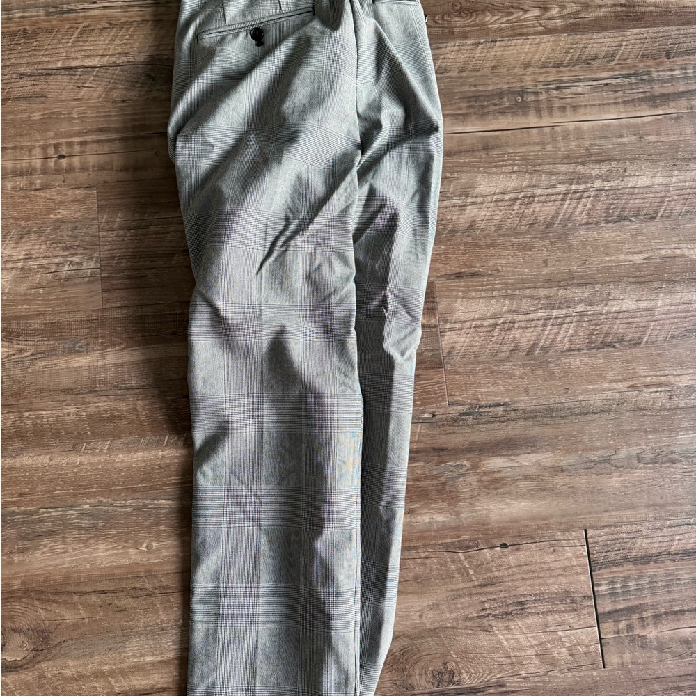 H&M Light Gray Checkered Dress Pants for Men 32x32